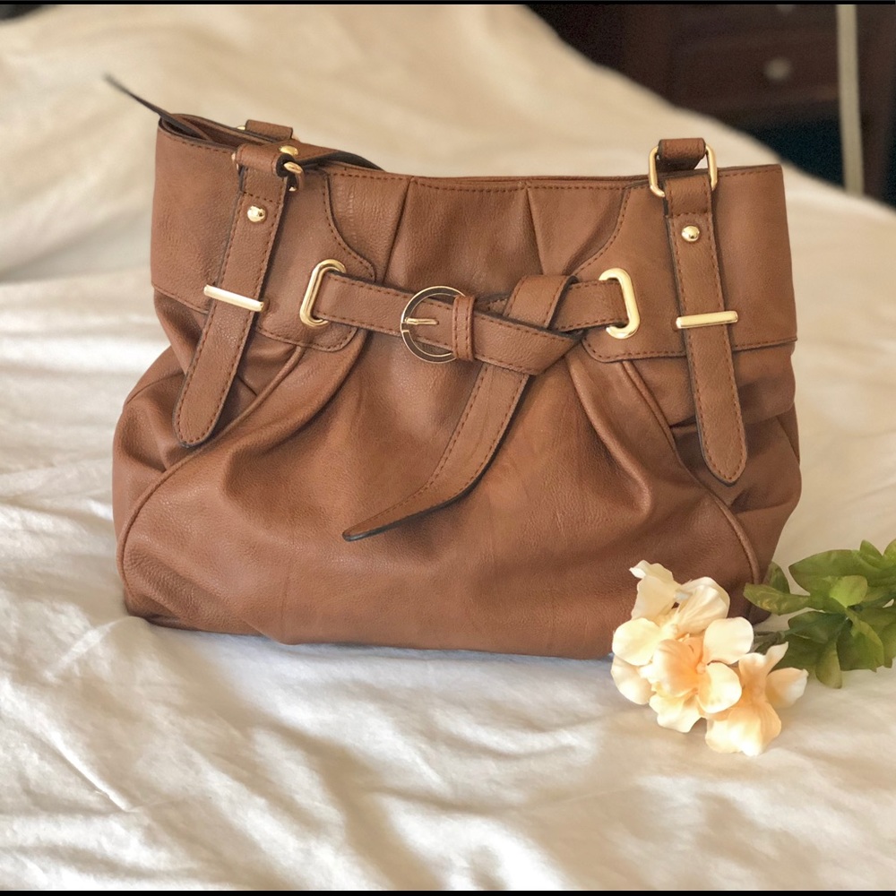 Soft Brown Faux Leather Handbag